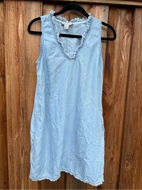 Light Blue Sleeveless Chambray Shift Dress - Tommy Bahama